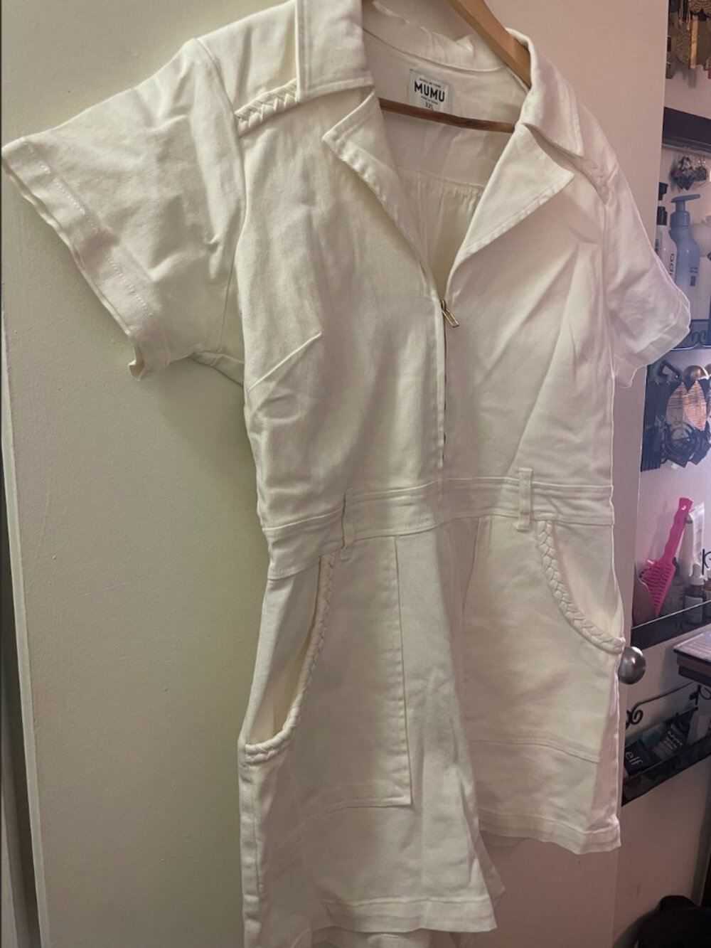 Show Me Your Mumu Outlaw Denim Romper White XXL - Picture 10 of 13